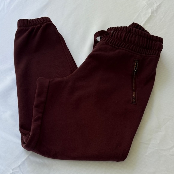 Athleta Burgundy Joggers with Zippered Pocket - Picture 1 of 9